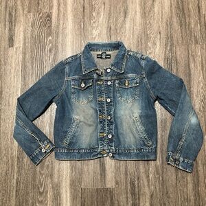 Vintage Express Jeans Medium Wash Denim Trucker Jacket - Size Large Made in USA